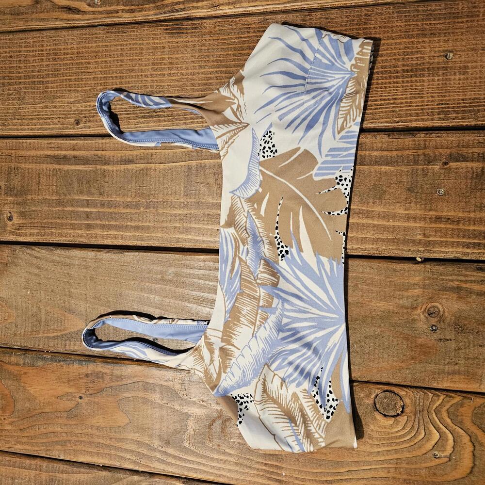 Aerie Blue and Tan Women's Swim Top